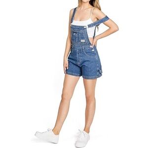 Lana‎ Roux 90s Denim Medium Wash Denim Jean Short Overalls Size XS